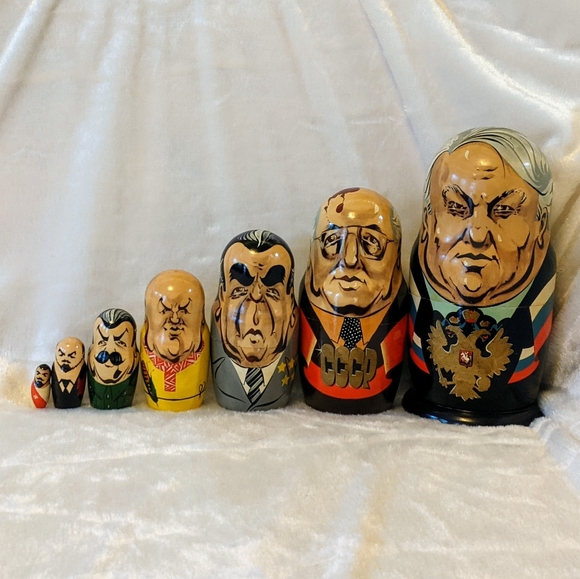 💥 SOLD 💥 Russian Political Leaders Nesting Dolls - Picture 8 of 15